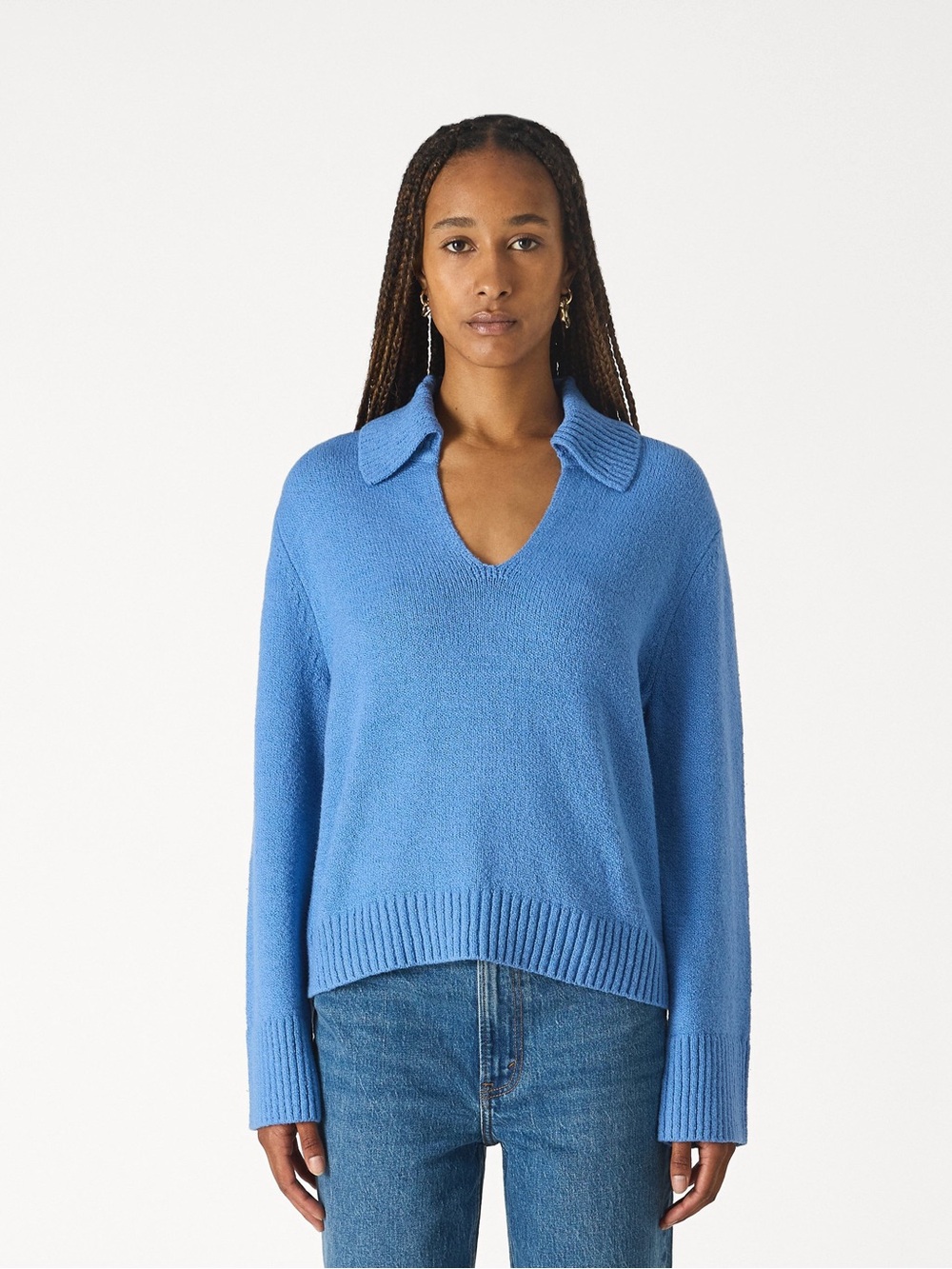 Abercrombie & Fitch Duke Collared Sweater in Blue, Size Small